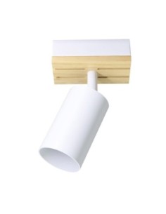 Foco Waikato 1xgu10 Blanco/madera Orientable 16,5x10x5,5cm Fabrilamp