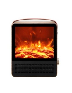 Termov.ceramico Ptc Caleta 1500w Marron 2pot Efecto Llama Protecc.so 2