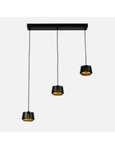 Regleta Domenica 3 X Gx53 Negro/oro 27w 4000k 2400lm Bombillas Inclu
