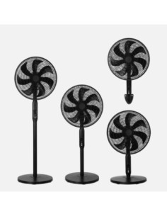 Ventilador Pie 3x1 Mixin Negro 3vel 60w 7aspas 45d  Fijo/rotatorio S