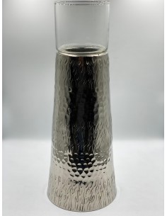 Portavelas grabado plata 12*31cm