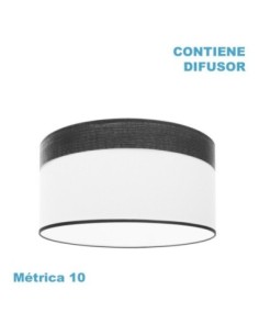 Pantalla Colgante Cloe M10 Blanca/madera-negra 50dx50dx22h Difusor I