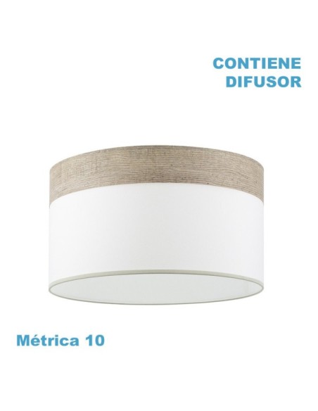 Pantalla Colgante Cloe M10 Blanca/madera-gris 50dx50dx22h Difusor In
