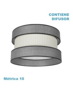 Pantalla Colgante Home M10 Gris-beis 50dx50dx25h Difusor Incluido Fa