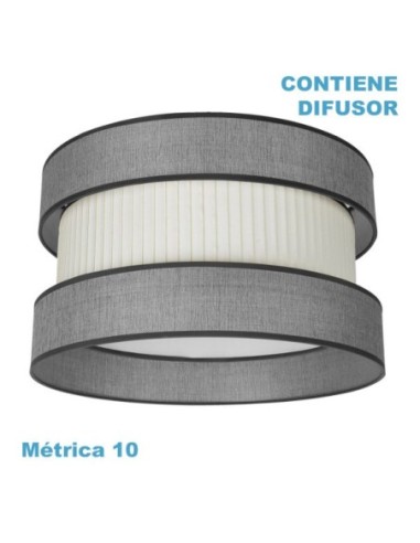 Pantalla Colgante Home M10 Gris-beis 60dx60dx25h Difusor Incluido Fa