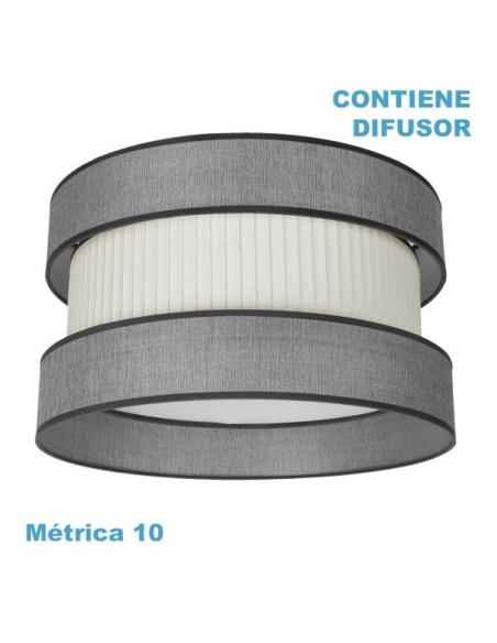 Pantalla Colgante Home M10 Gris-beis 60dx60dx25h Difusor Incluido Fa