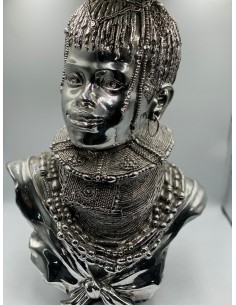 Figura africano plata 24*38cm