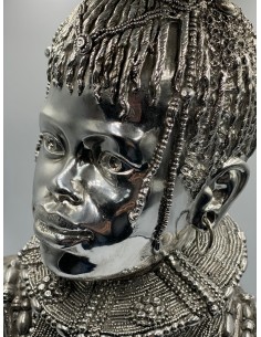 Figura africano plata 24*38cm 2
