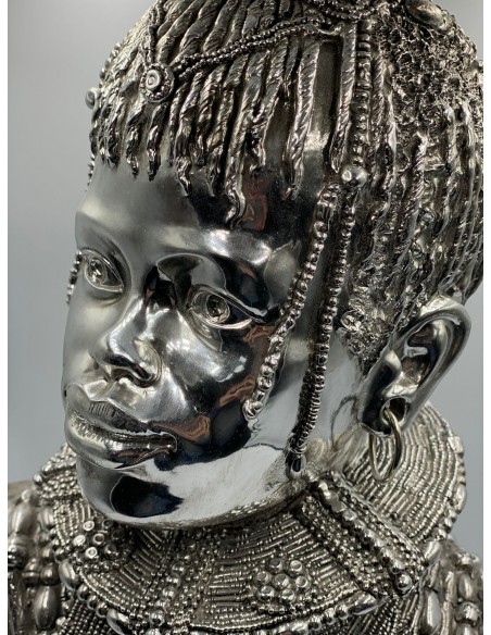 Figura africano plata 24*38cm