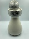 Portavelas plata/blanco 15*29cm