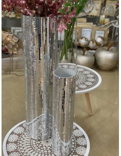 Jarrón brillantes plata 14*62cm 2