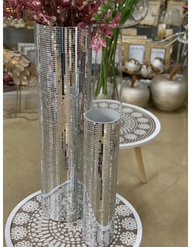 Jarrón brillantes plata 14*62cm