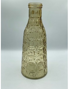 Jarrón botella grabado amarillo 10*26cm