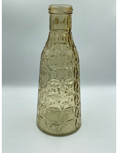 Jarrón botella grabado amarillo 10*26cm