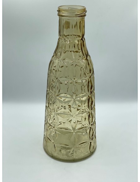 Jarrón botella grabado amarillo 10*26cm