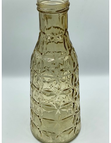 Jarrón botella grabado amarillo 10*26cm