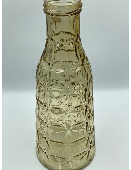 Jarrón botella grabado amarillo 10*26cm