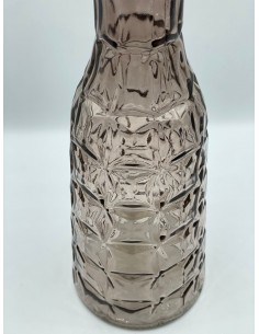 Jarrón botella grabado rosa 10*26cm 2