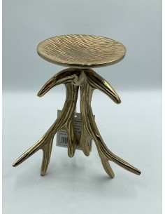 Portavelas rama dorado 9*15cm 2