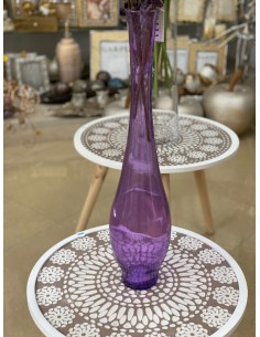 Jarrón botella morado 12*50cm