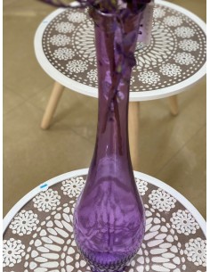 Jarrón botella morado 12*50cm 2