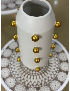 Jarrón bolitas relieve 17*40cm 2