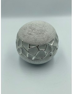 Bola decorativa relieve plata 8cm