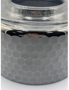 Portavelas base plata/cristal 20*32cm 2