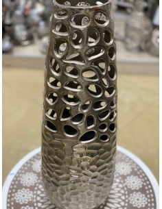 Jarrón tex calado plata 20*60cm 2