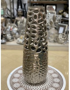 Jarrón tex calado plata 20*60cm