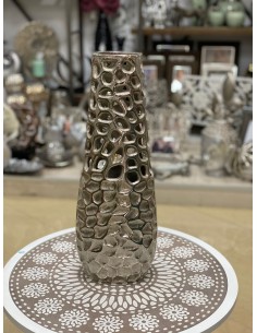 Jarrón tex calado plata 17*44cm