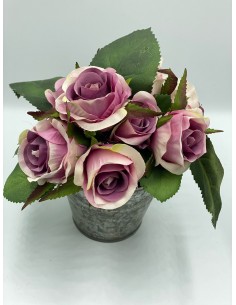 Maceta lata flor lila/ beige 15*15cm 2
