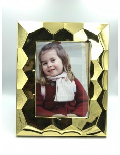 Portafotos rombos dorado 9*14cm