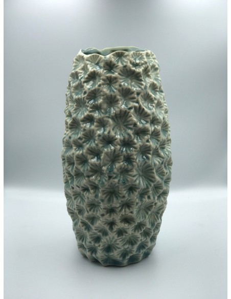 Jarrón relieve azul 9*26cm