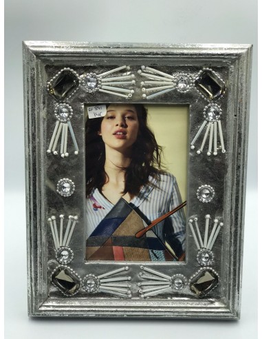 Portafotos pedrería plata 10*15cm