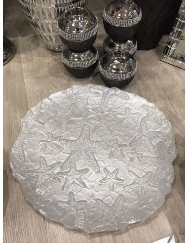Bandeja estrellas plata 32*32cm