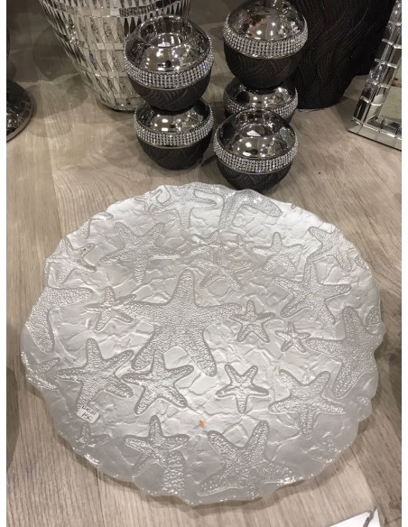Bandeja estrellas plata 32*32cm