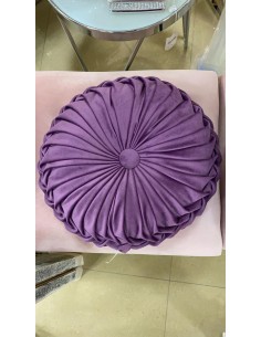 Cojín redondo terciopelo malva 34x34 cm