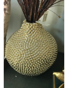 Jarrón relieve dorado 17*27cm