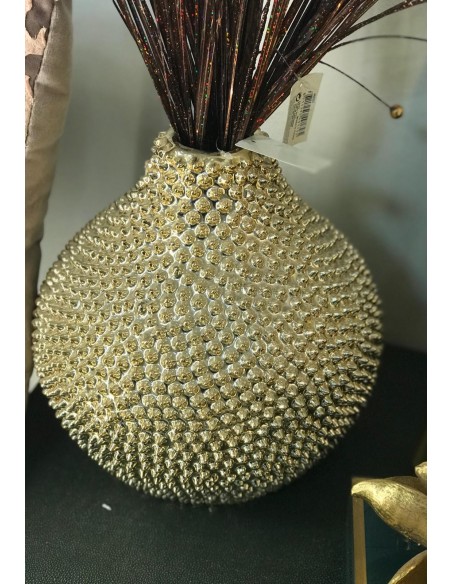 Jarrón relieve dorado 17*27cm