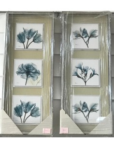 Cuadro flor azul 35*90cm