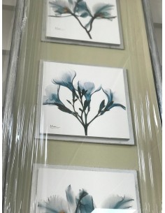 Cuadro flor azul 35*90cm 2