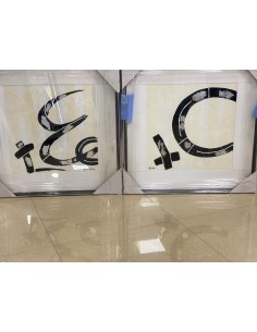 Cuadro letras conjunto 2 unidades 75x75
