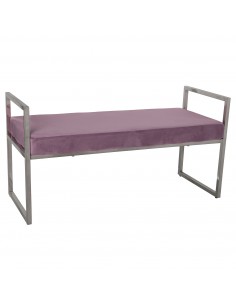 Banqueta Acero Inox.brillo C/asiento Terciopelo Rosa