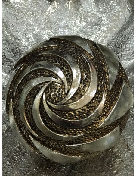 Bola decorativa relieve dorado/plata 10cm