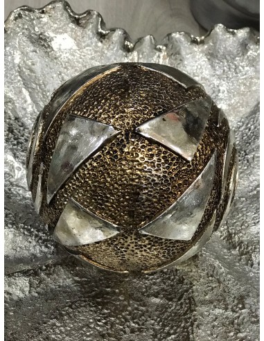 Bola decorativa relieve dorado/plata 10cm