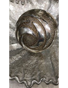 Bola decorativa relieve dorado/plata 10cm