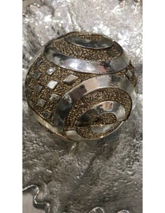 Bola decorativa relieve dorado/plata 10cm 2