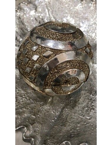 Bola decorativa relieve dorado/plata 10cm