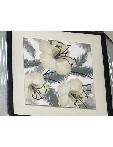 Cuadro flores beige 60*60cm